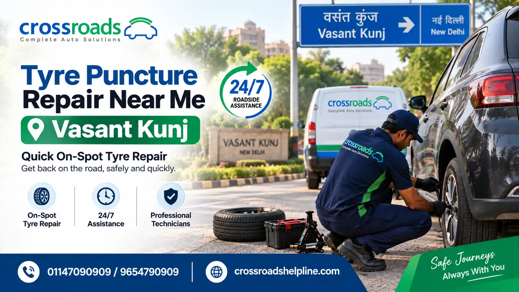 Tyre Puncture Repair Vasant Kunj: Fast On-Site Help, 24/7